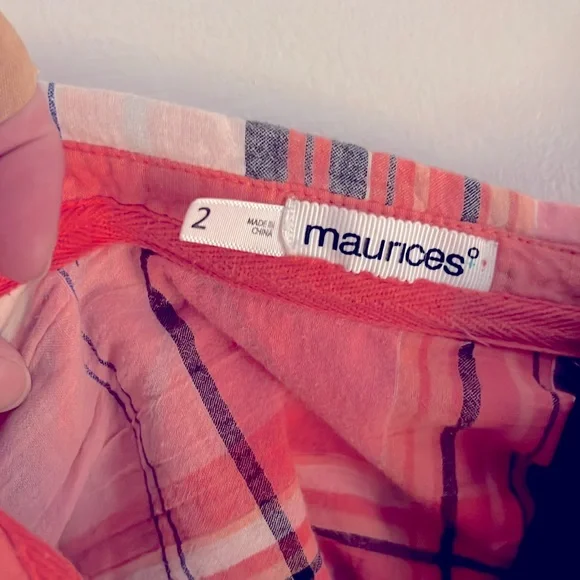 MAURICE’S 💗 PINK COTTON PLAID BUTTON DOWN LONG SLEEVE SHIRT Women’s 2 or2X - Picture 3 of 6